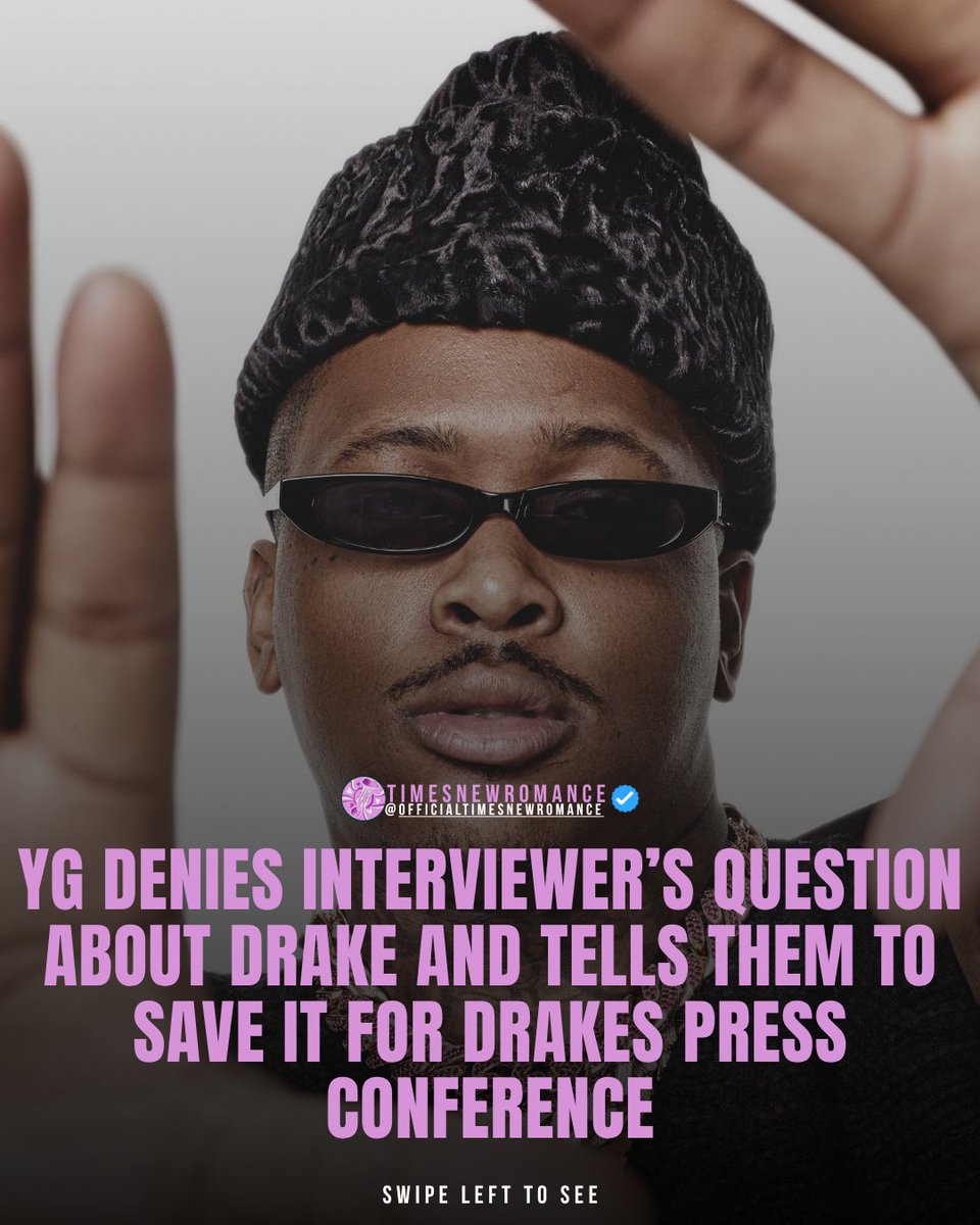 TimNewRom's tweet photo. During a press conference with @Complex, @YG shut down a reporter asking many questions about Drake, telling them "save them for a Drake press conference", and claiming they were trying to "go viral".

Was YG valid for this, or was he too harsh? 🤨

#yg #westcoast #rap #complex https://t.co/nnfQJxI8v0