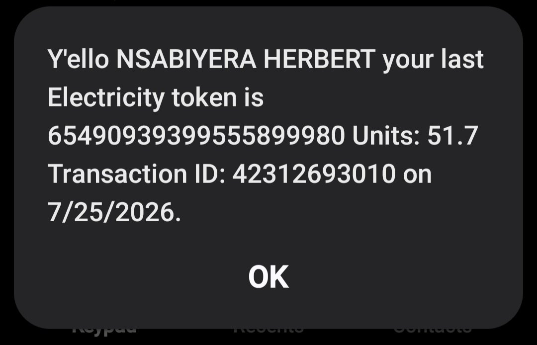 cmushabe's tweet photo. Good evening @uedcl
 I have paid for power and received a token. I have tried to load the token in vain.
A/C No. 37288561303
I paid using O772658123 
Details of payment are herein attached. Thank you. https://t.co/8ZK6MD3L3m