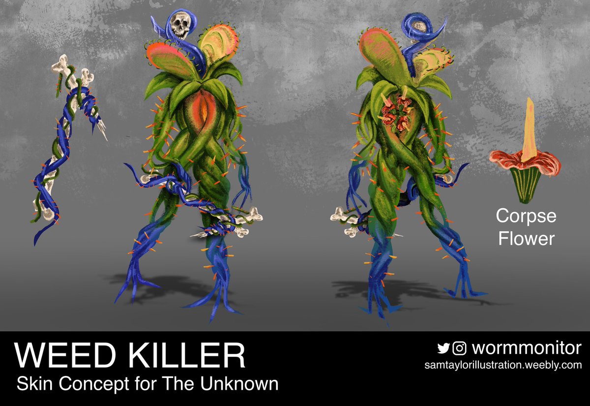 wormmonitor's tweet photo. My dbd cosmetic contest entry!! Made the unknown a freaky plant
#dbd #dbdfanart #dbdcontest https://t.co/eECPsUtTvX