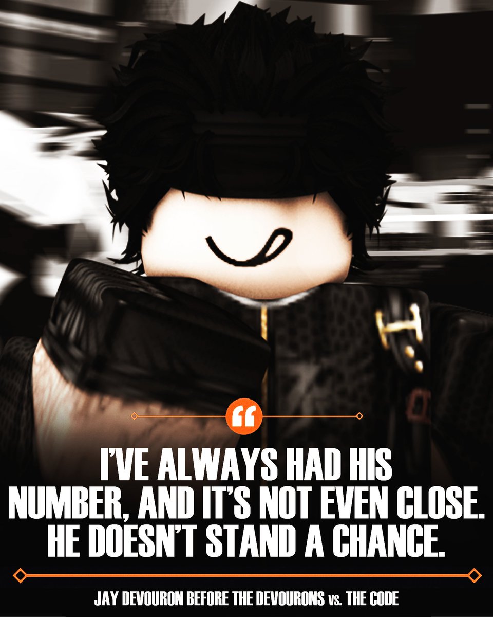 SurgeOnRoblox's tweet photo. "HE DOESN'T STAND A CHANCE." 🐐

In an exclusive interview, @JayDevouronRW was asked about his upcoming clash with The Code and #RidgeDillion this Wednesday at #CoastalCollision2026!

Jay and Ridge have a STORIED history, and now their two factions COLLIDE.

Will Jay and @TheDevouronsRW live up to his words!?

#SURGE2026