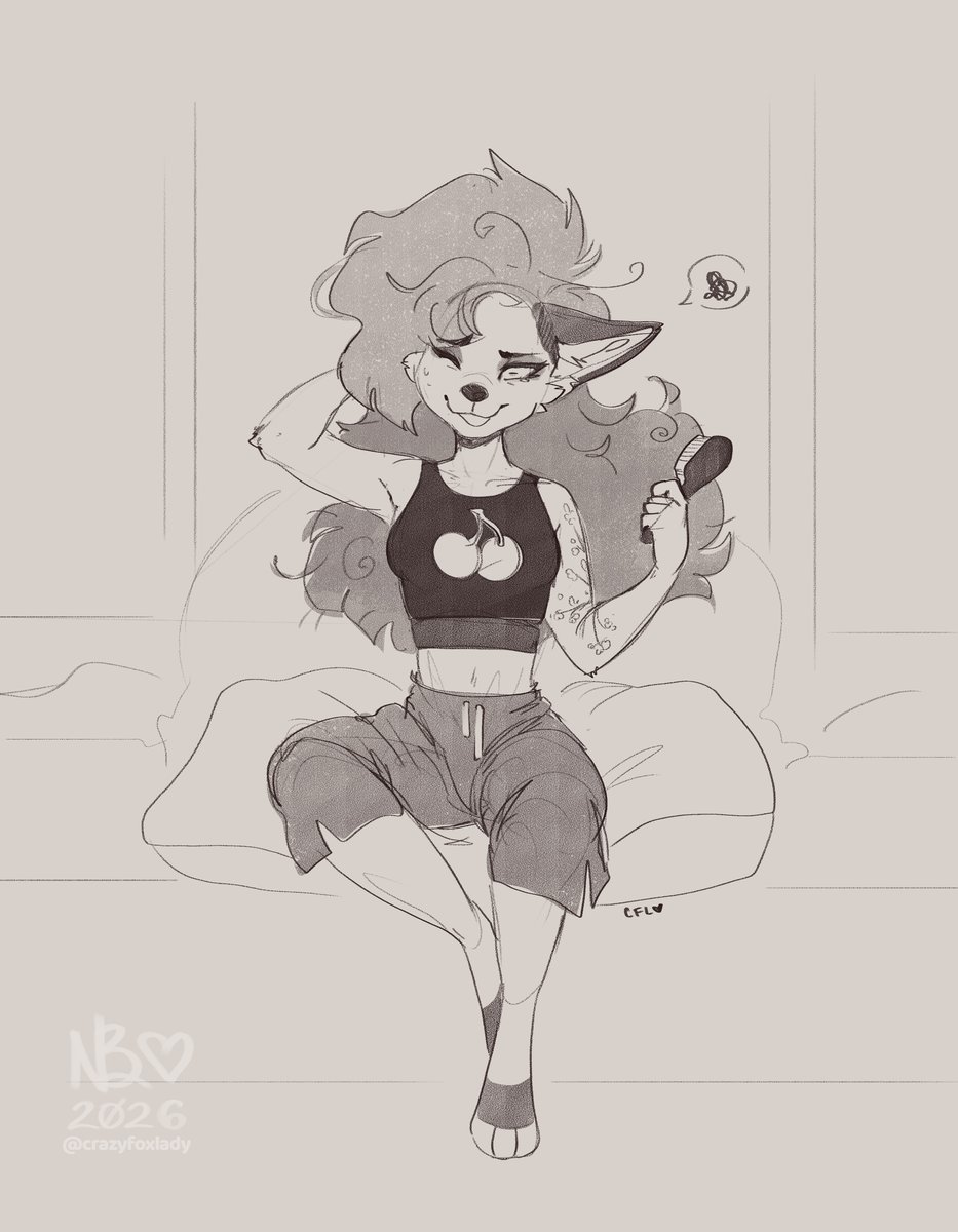 crazyfoxlady's tweet photo. Bad hair day 😵‍💫❤️

For Tenny! thank you! <33 

#foxgirlsummer https://t.co/3eBRvx9D0z