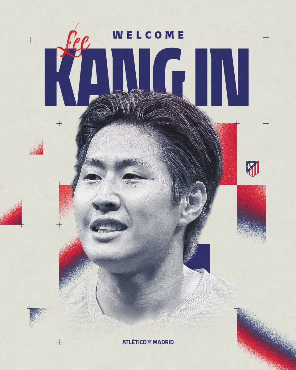 SWorld77267's tweet photo. 📊 Atletico Madrid announce the signing of South Korean Lee Kang-in from Paris Saint-Germain.
  #TransferMarket https://t.co/fhBwU9msUI