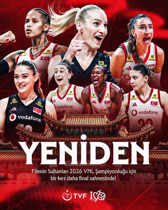 tuncayaltayli's tweet photo. 🇹🇷 Tebrikler #FileninSultanları! 

2026 Milletler Ligi yarı finalinde Çin’i 3-0’lık net bir skorla mağlup ederek finale yükselen Filenin Sultanlarını tebrik ediyorum. 🏐🇹🇷

Azminiz, inancınız ve ortaya koyduğunuz mücadeleyle milletimize bir kez daha büyük gurur yaşattınız. Finalde de başarılar diliyorum

Yolun sonu şampiyonluk olsun..🏆