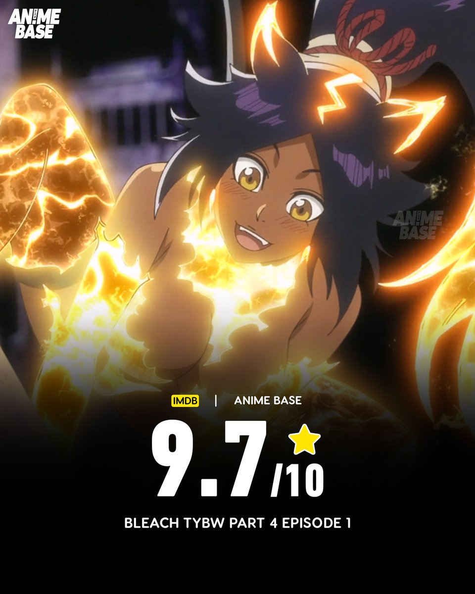 AnimexBase's tweet photo. Bleach: Thousand-Year Blood War Part 4 Episode 1 Debuts With a 9.7/10 IMDb Rating https://t.co/tBTJyAHCC5