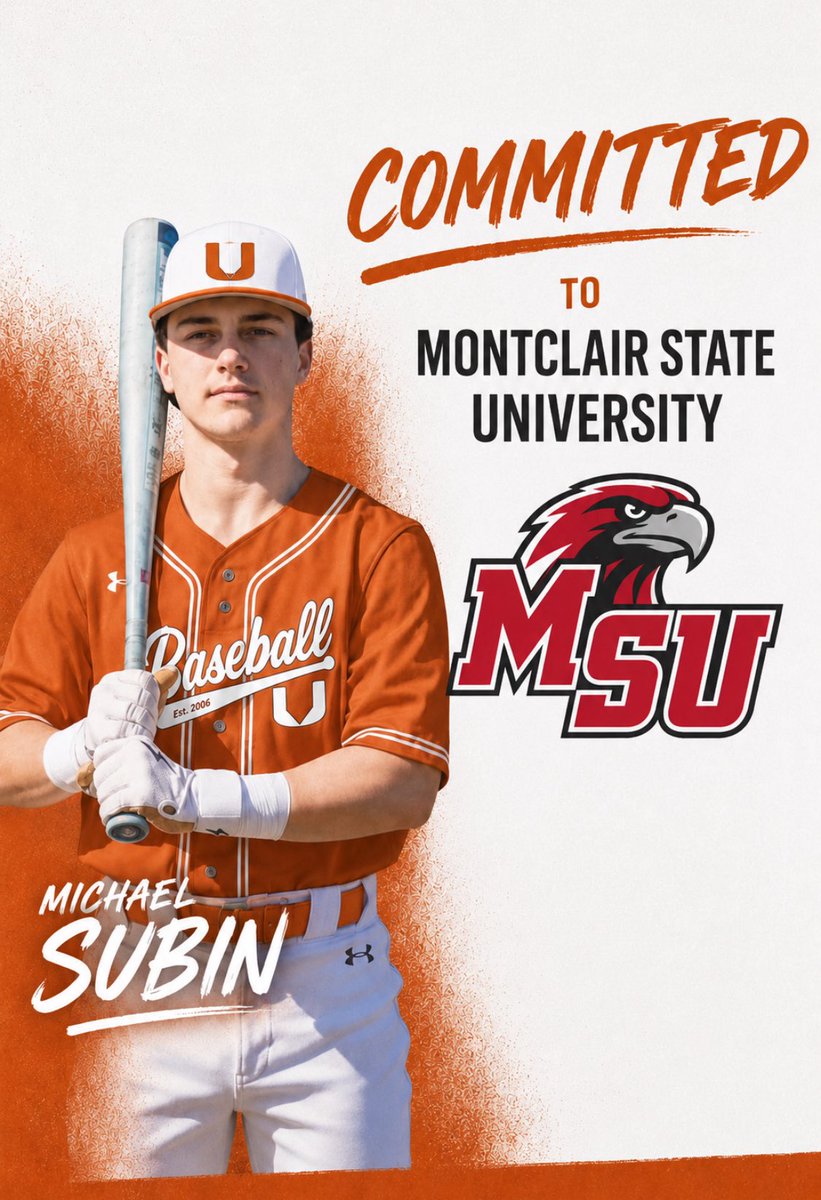 BaseballUCT's tweet photo. 🚨 COMMITMENT ALERT 🚨

Congratulations to 2027 INF Michael Subin (Brewster High School, NY) on his commitment to Montclair State University!

Michael has worked tirelessly to earn this opportunity, and we couldn’t be more excited to see him continue his academic and baseball career at Montclair State. His dedication, work ethic, and commitment to his development have made this achievement well deserved.

We look forward to watching Michael accomplish great things at Montclair while playing for Coach Lorber and wish him nothing but continued success.

The entire Baseball U and Baseball U CT family is incredibly proud of U! Michael. Congratulations on this outstanding accomplishment. #ufam #uct #earningit #whosnext @BaseballU @montclair_base @Msubs2027 @PG_NewEngland @PerfectGameUSA @NE_Baseball