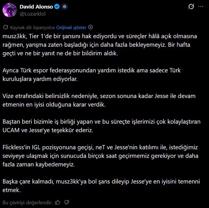 faulenn's tweet photo. @1NCONcs2 adamlar sizden yardim istemis sadece turk kuruluslara yardim ediyormussunuz bu oyuncu turk degil mi ? siz yayinci takimlari federasyonumusunuz https://t.co/jBGDi76OSX