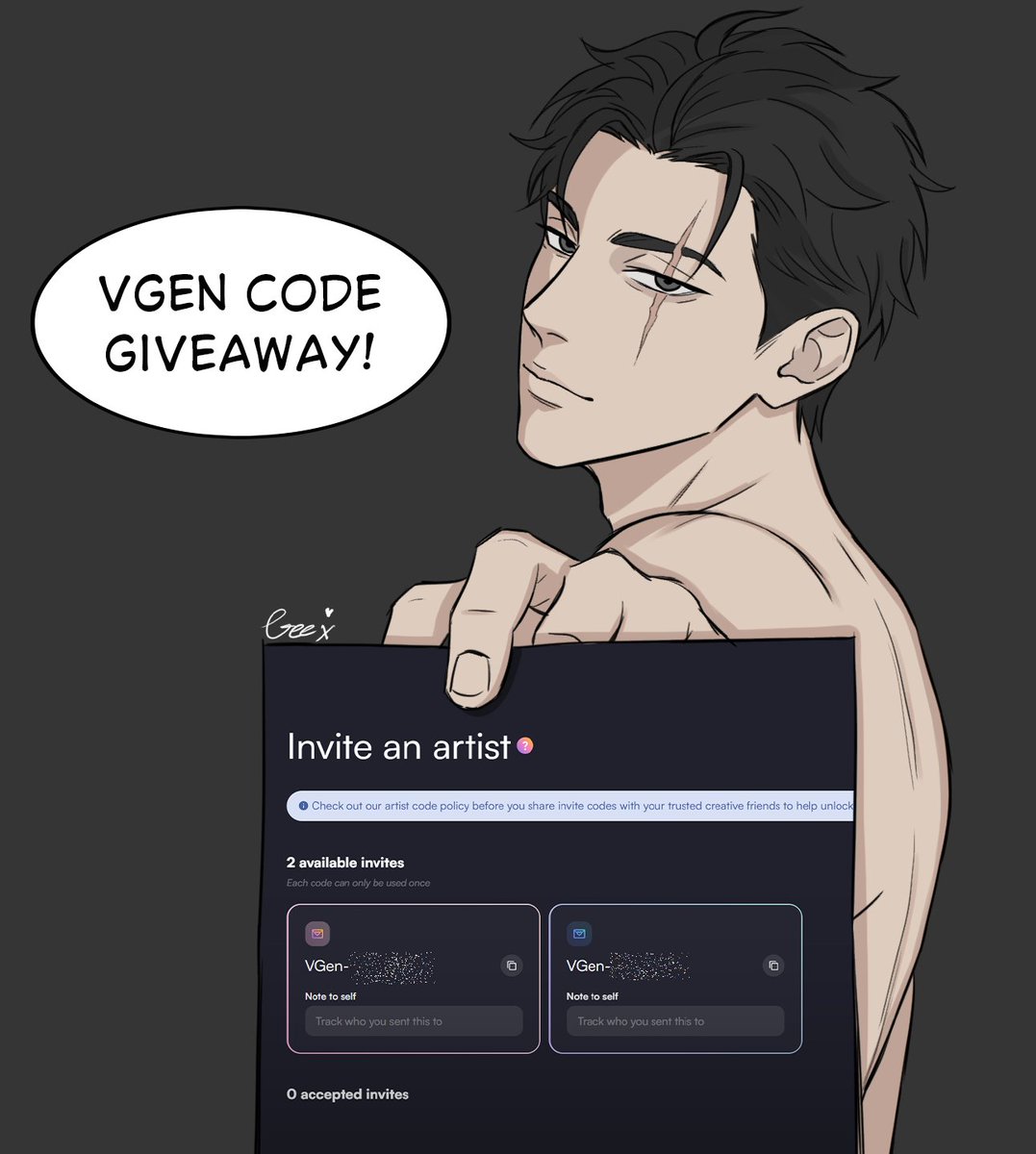 xGeeart's tweet photo. 🐈‍⬛VGEN CODE GIVEAWAY 🌖

I'm giving away 2 Artist Codes!

How to apply: RT + Follow (optional; I need moots :3)
Share your 3 recent artworks
No AI or Traced 

Will be announcing the winners on : July 31st

#artmoots #vgen #vgencode #vgengiveaway https://t.co/HpK24y6Z9D