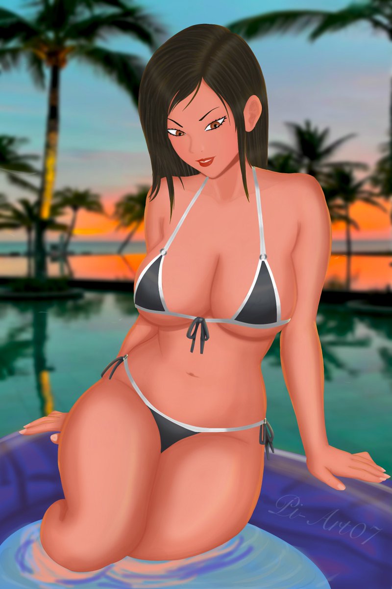 PiArt07's tweet photo. New artwork - Tifa (Summer Version) https://t.co/v67MBXRws2