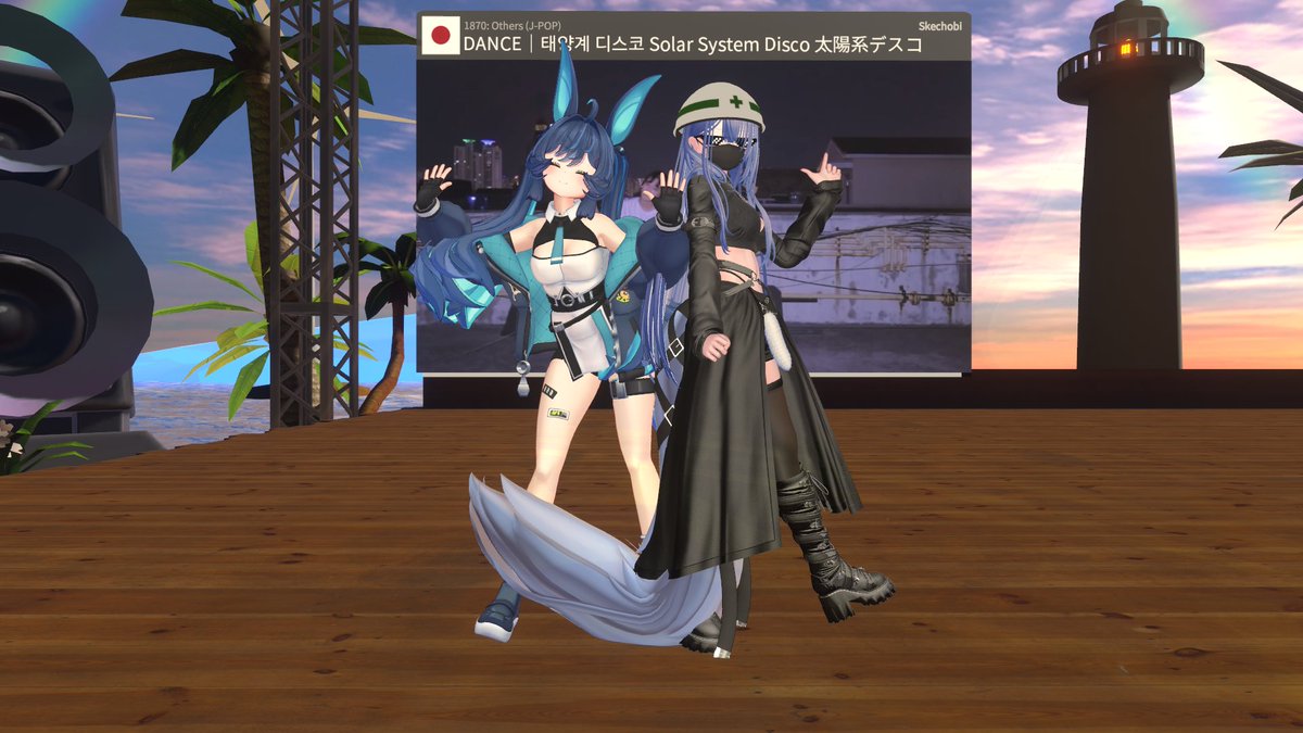 Skechobi's tweet photo. #vrchat
■ワールド名
PyPyDance
https://t.co/YPcY5k0pR3

尻を叩ける、というギミックを持つアバターと共演。インスタンスに乾いた打撃音が響く。

■同行者
@orangeyururiyu https://t.co/T54dwotcYV