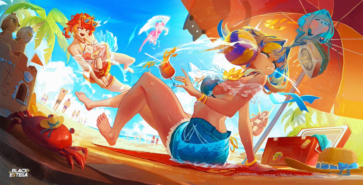 blckestella's tweet photo. Sunny Summer ⛱️☀️

🏐💥 oh shii-

#originalcharacters https://t.co/iNhM5m8quP