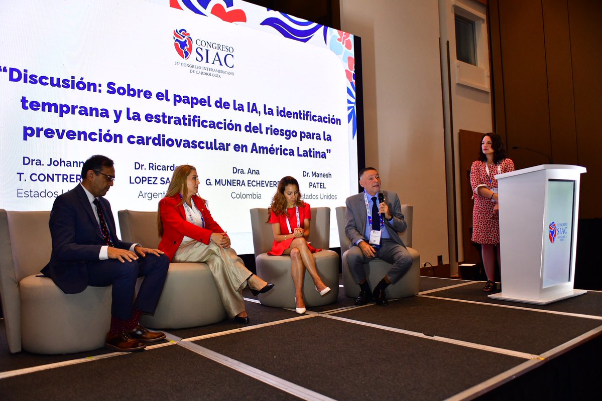 SIAC_cardio's tweet photo. #CongresoSIAC
Sesión Conjunta SIAC-AHA “Manejo integral de la cardiopatía isquémica en la mujer” 

Coordinadores: 
Dra. Johanna T. CONTRERAS 🇺🇸
@jcontreras75
Md. Melanie TURNER 🇺🇸

Ponentes: 
Dr. Ricardo LOPEZ SANTI 🇦🇷
@risantilopezcar
Dr. Manesh PATEL 🇺🇸
@manesh_patelMD
Dra. Johanna T. CONTRERAS 🇺🇸
@jcontreras75
Dra. Ana G. MUNERA ECHEVERRI 🇨🇴
@anaGMuneraE
Dr. Manesh PATEL 🇺🇸