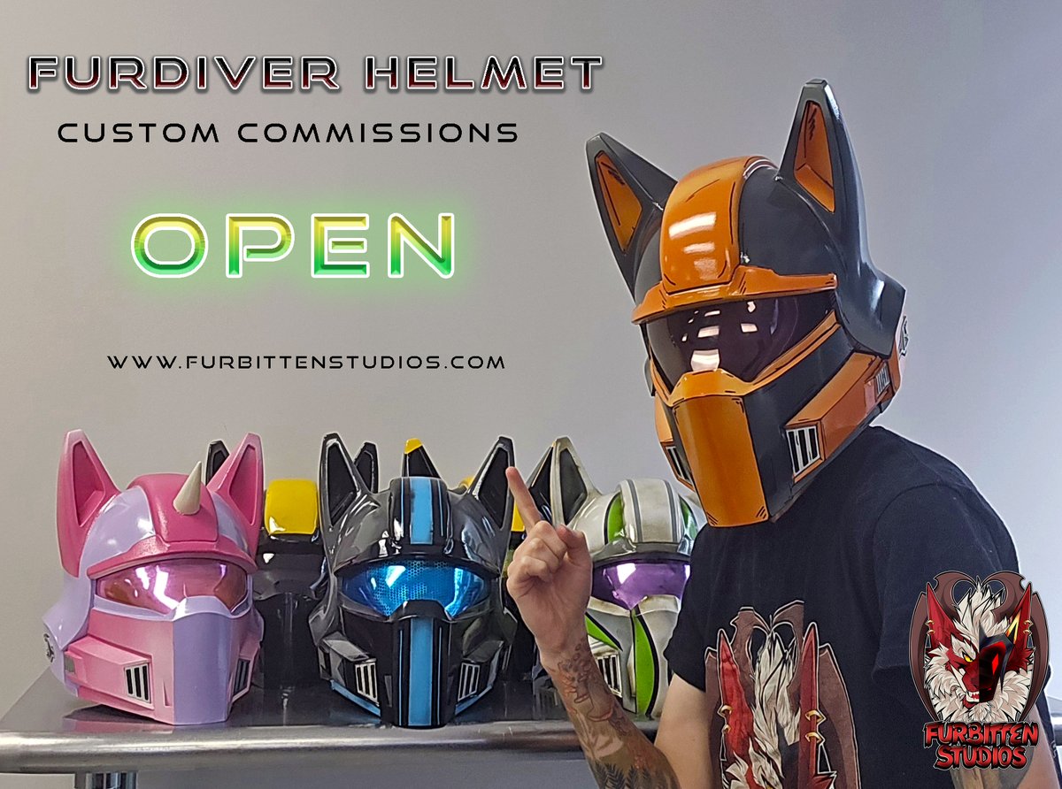 furbittenStudio's tweet photo. Check out my commissions page for all furdiver helmet info and submission form https://t.co/mVB6cvlHS2