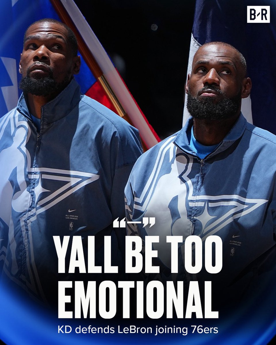 BleacherReport's tweet photo. KD clapped back at the haters criticizing LeBron for joining the 76ers 🗣️

(via easymoneysniper/Threads) https://t.co/XJn95O1kWA
