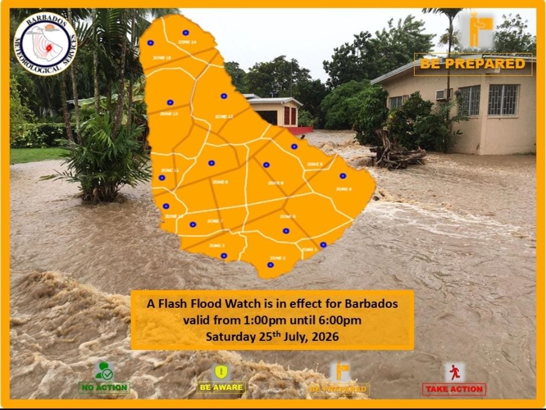 bajanfire's tweet photo. A Flash Flood Watch is in effect for Barbados. #Barbados #weather https://t.co/RdSz4Ae2H7