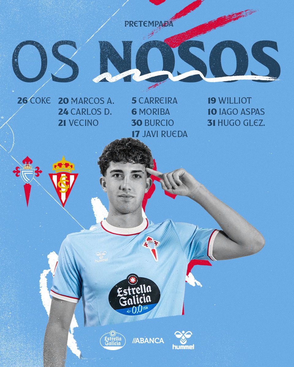 RCCelta's tweet photo. ▶️ Novo XI para a segunda metade!
#CeltaRealSporting ⋄ #Pretempada2627
EN DIRECTO 📺 https://t.co/SiBSoDYspy https://t.co/K6A0a7HwnY