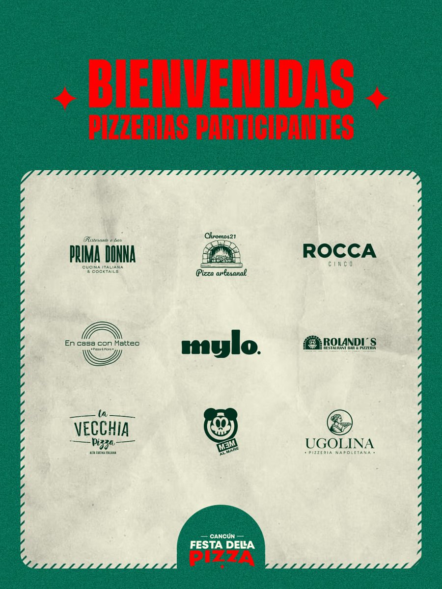 SedeturQROO's tweet photo. 🍕 Italia tiene una cita con Cancún.
Ven a Cancún Festa Della Pizza: pizzerías, chefs y experiencias para todas las edades, con el Caribe mexicano como escenario.

📍 Malecón Tajamar. ¡Te esperamos!

#CancúnFestaDellaPizza #AllYouCancun #Cancún #PizzaLovers https://t.co/Wm8Vn9b3HQ