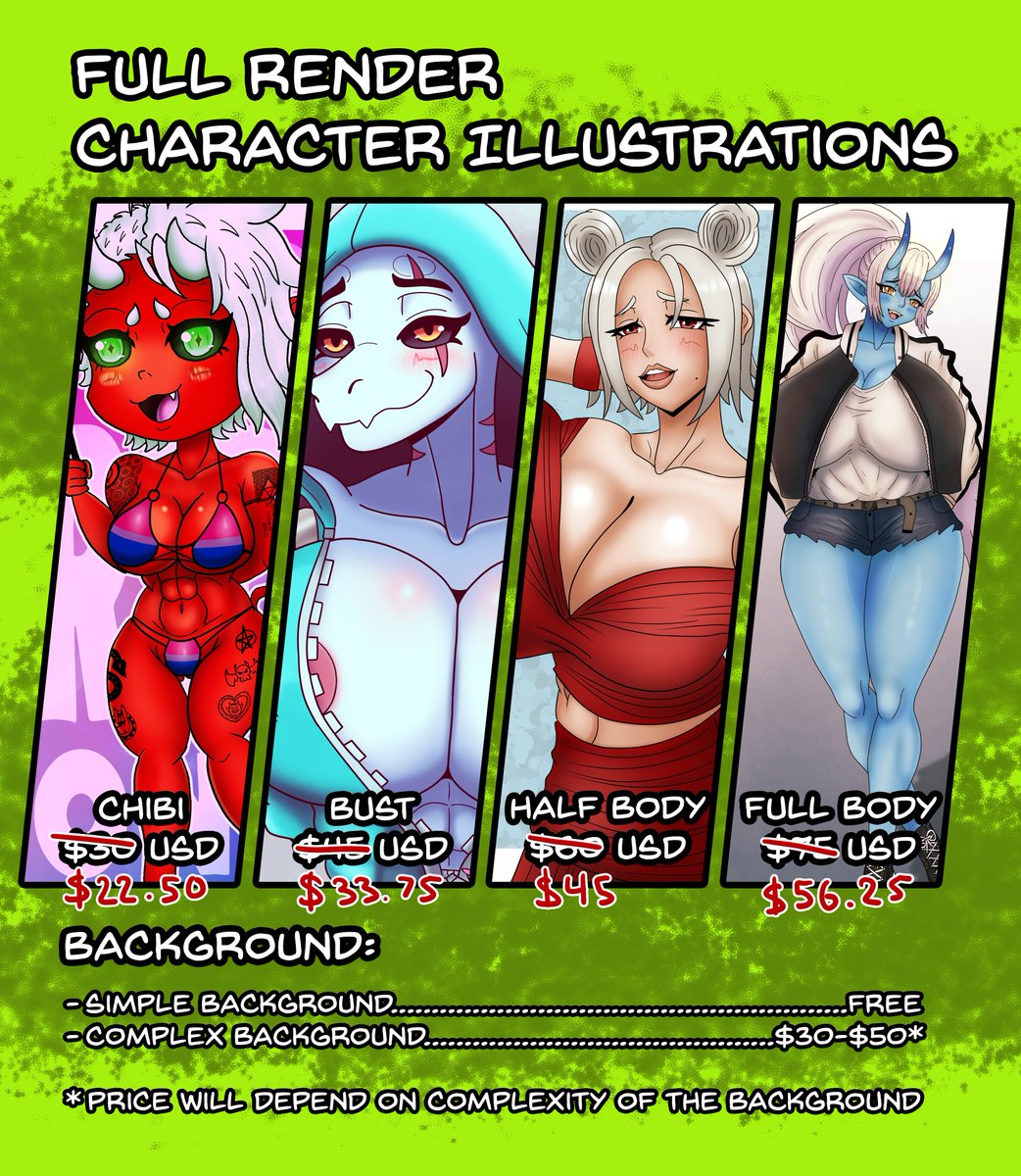 ArtBubba's tweet photo. END OF SUMMER VGEN SALE!

From now until August 25th I'll be offering 25% off on my CM's including Character Illustrations, YCH's, and Character Reference Sheets. 

Feel free to DM me here or my Discord (Bubba1722)

VGen Link Below ⬇️⬇️⬇️

#VGenComm #CommissionsOpen #YCH #nsfw https://t.co/4jWgRzKI1h