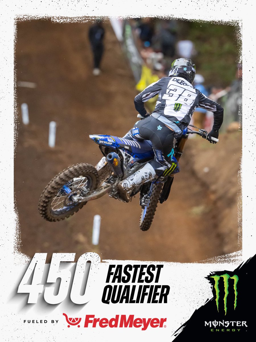 ProMotocross's tweet photo. First one ✅ 

Haiden Deegan is your @MonsterEnergy 450 fastest qualifier fueled by @FredMeyerStores 🔥 

⏱️- 2:08.222 

#ProMotocross #SMX #Yamaha https://t.co/kbIRroNz8y