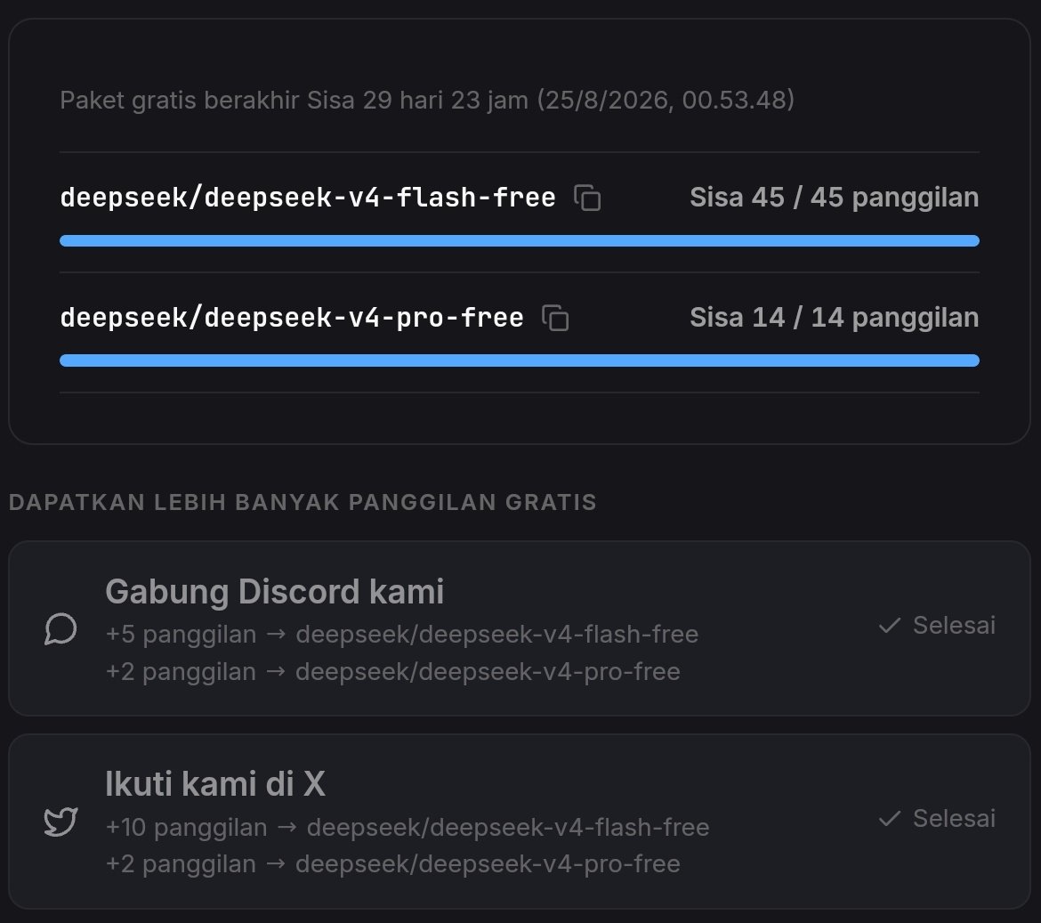 RiyantriW's tweet photo. Free voc kredit $5 di @OrcaRouter
base_url: https://t.co/U9oO7pDM2G
https://t.co/bAR8wkmtKY https://t.co/3Gs9YNlSdB