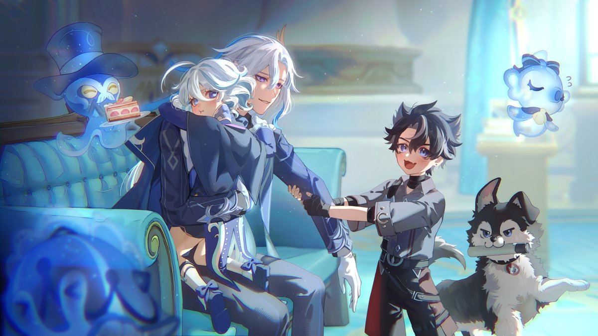 Yumiitsu_'s tweet photo. Neuvi ready to be an uncle (✿◡‿◡)
I used this occasion to draw his new skin~
(even if most of it is covered adhjsk)

#wriothesley #furina #neuvillette https://t.co/hgxOtu5yRs