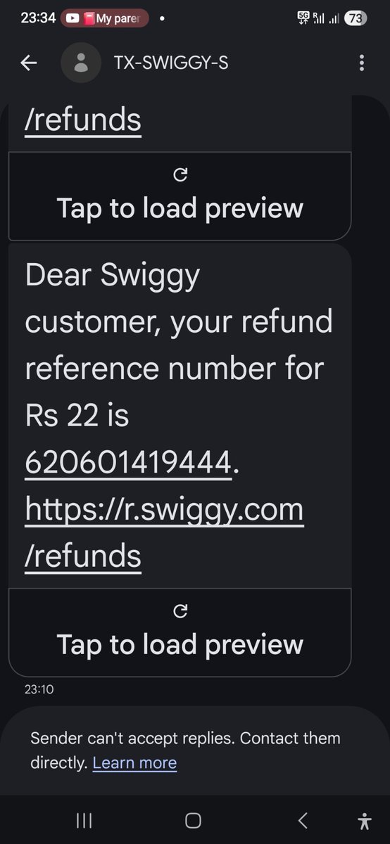 HutsCreative's tweet photo. @Swiggy is such frauds. On a Rs109 item excluding gst they issue a refund of RSS 22. There items kept missing because of incompetent delivery partners and customers has to bear the losses. https://t.co/i9Xgnmp8Gp