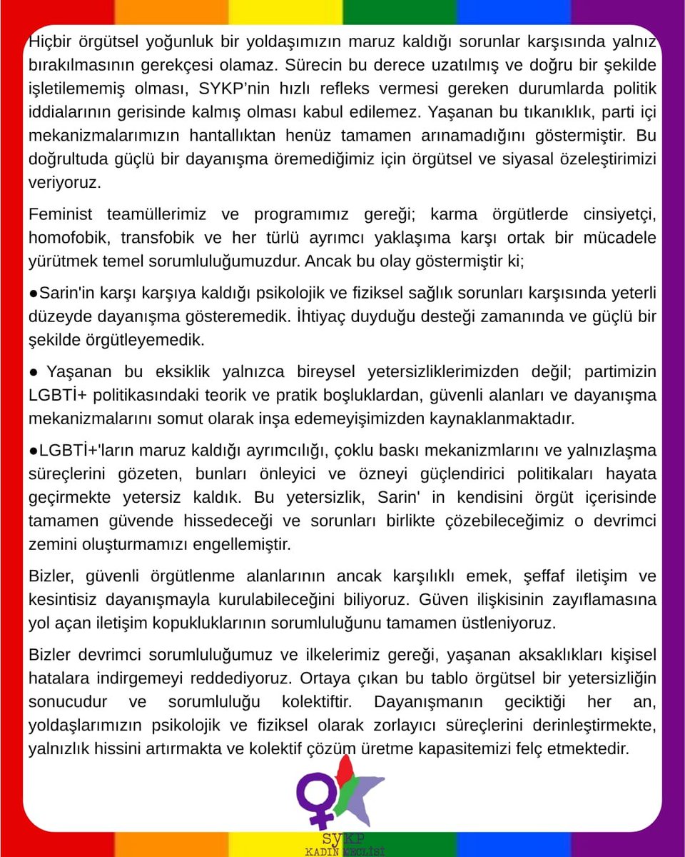 SYKPgm1's tweet photo. Kamuoyuna ve tüm yoldaşlarımıza https://t.co/Bukbl9eIAU