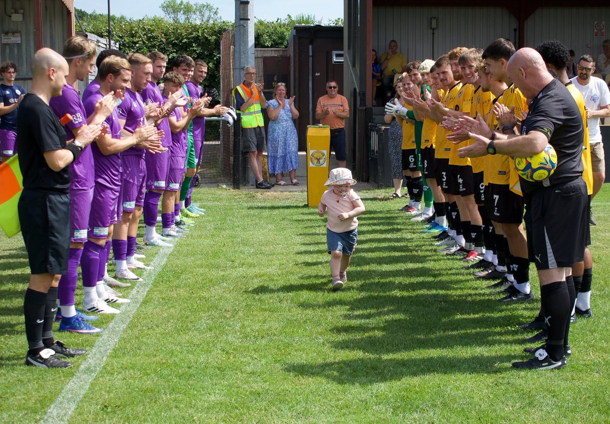 BashleyFootball's tweet photo. A special day today for a special little girl and her family.

Betty, we hope you enjoyed your day, it was an absolute pleasure having you with us.

Thank you very much @DorchTownFC for your support and gift for Betty too 🤝

All the photos to follow 📸

#UpTheBash #WeAreBashley https://t.co/ItOPTAZwCg