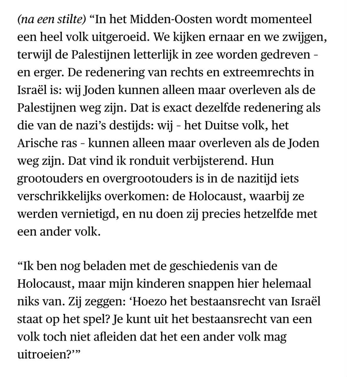 CIDI_nieuws's tweet photo. Voor Frans Timmermans hoeft het Internationaal Gerechtshof geen uitspraak meer te doen: Frans weet al dat het genocide is. “De Holocaust, waarbij ze werden vernietigd, en nu doen zij precies hetzelfde met een ander volk.” Volgens de door NL omarmde definitie van antisemitisme is dit (los van het feit dat de vergelijking volledig mank gaat) loepzuiver antisemitisme. Timmermans zakt hiermee door een flinke ondergrens. Een minister van staat onwaardig! 
https://t.co/AdLFk4ZsZg