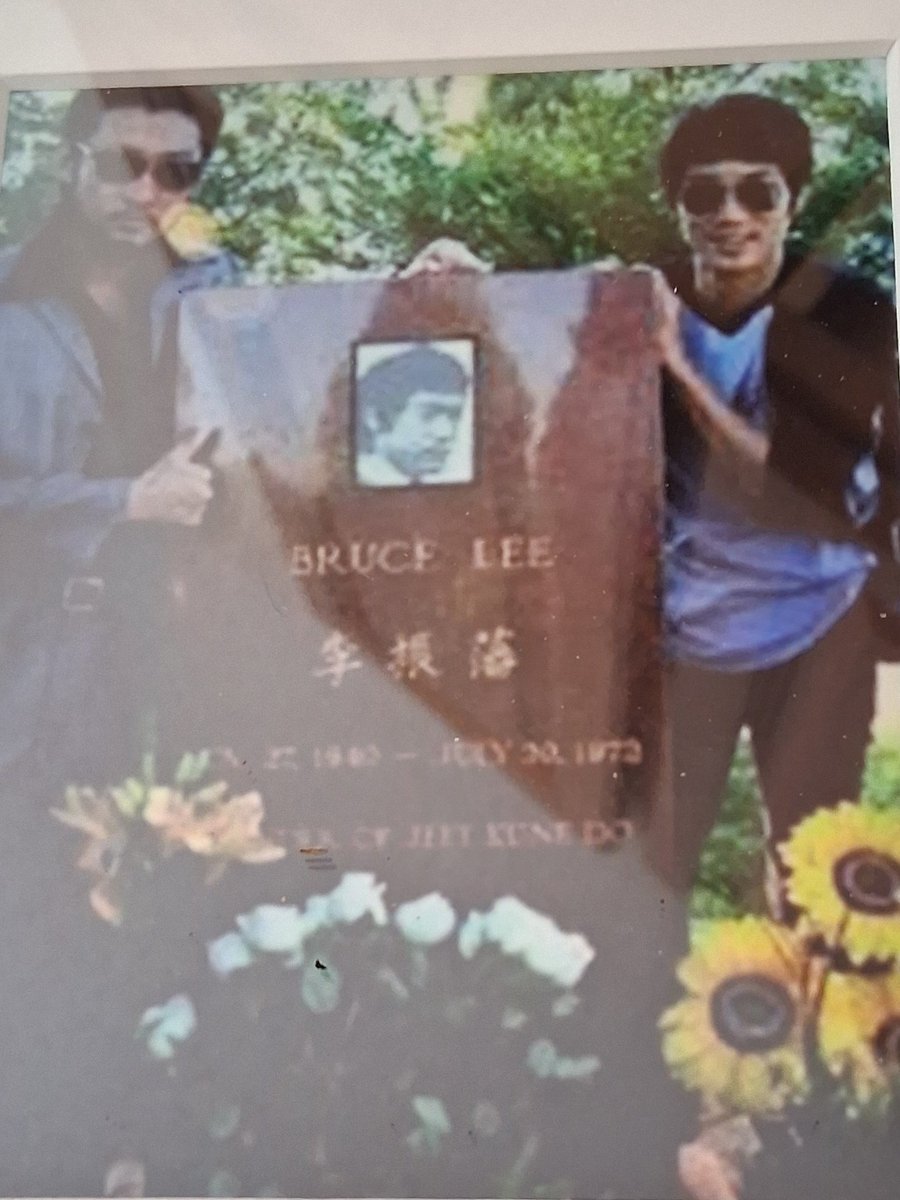 MatthewEPolly's tweet photo. Some rando sent me this photo purporting to show Bruce Lee alive and well at his grave. Legends never die apparently. What do you think? Is it a convincing look-a-like? https://t.co/zTOx4QwoG5