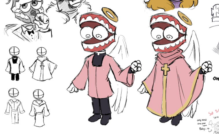 ZADRComic_DYou's tweet photo. @kokoorok 's magma yesterday was so much fun 🥰  New doodles I did of the Angel AU and the Bleeding Hearts AU by @voidxee . Some outfit study and gore XD . 
#tadcㅤㅤ #royalteeth #kinger #caine #theamazingdigitalcircus #nsfwㅤㅤ https://t.co/tfPpnBIOvt