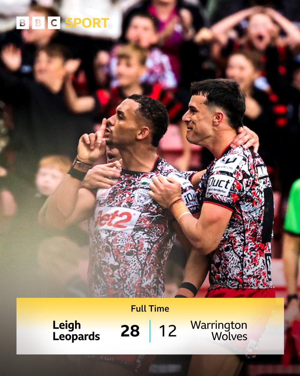 BBCRMsport's tweet photo. β
Leigh down Warrington to earn a fifth straight win
π» Reaction here: https://t.co/fS3l1Owu0N
#BBCRL #SLLEIWAR https://t.co/knp06V2c1v