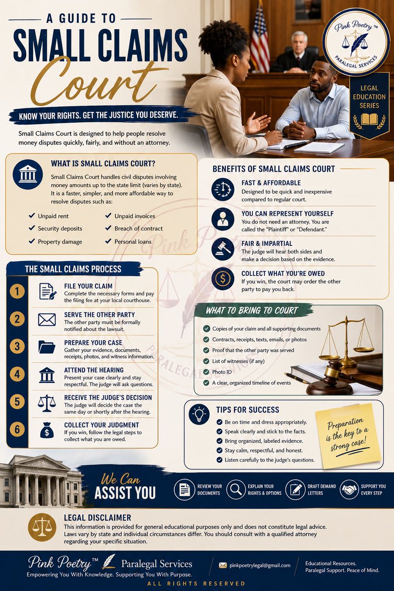 paralegalServss's tweet photo. Educational information for Small Claims Court https://t.co/wxDVM3pTni
