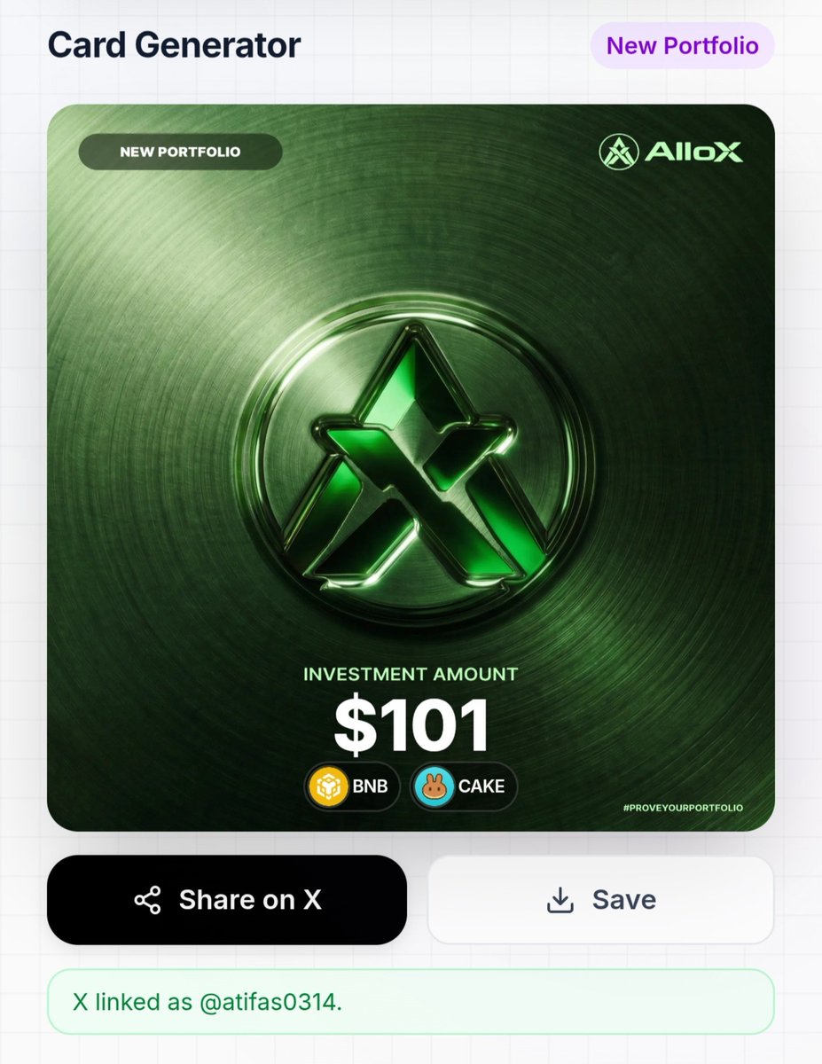 atifas0314's tweet photo. Just proved my portfolio on @alloxdotai 🚀

#ProveYourPortfolio #AlloX https://t.co/a7mYOKd6mh