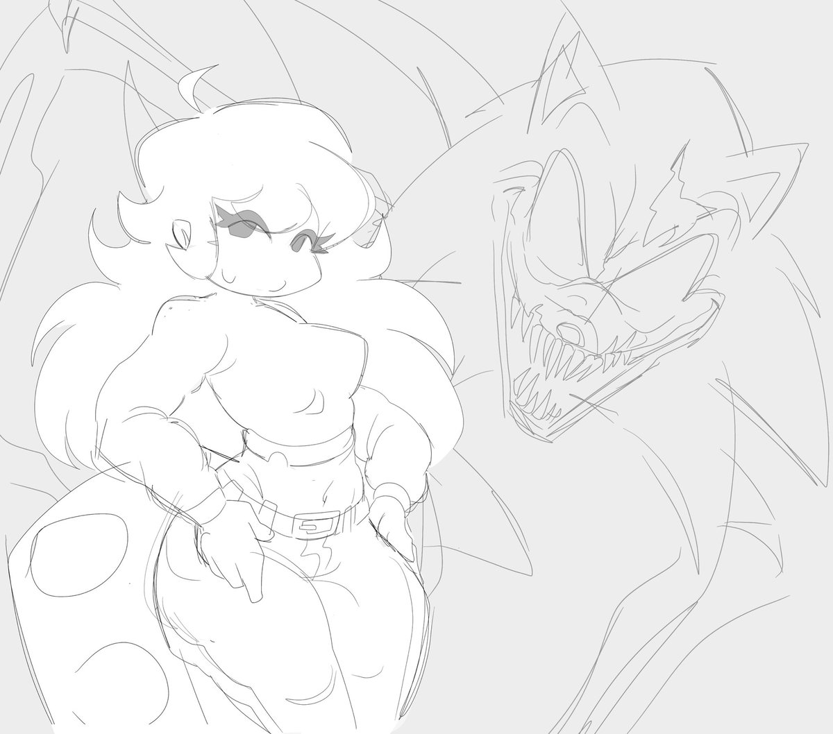 m3thdogger95171's tweet photo. Wip for faker girlfriend (wait who’s in the bg) https://t.co/r323o3apdE