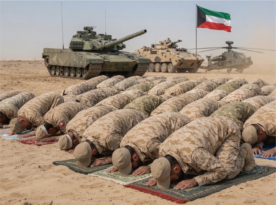 nffq8's tweet photo. إذا حان وقت الصلاة، سكتت أصوات السلاح، وبقي النداء : حيّ على الصلاة. رجالٌ يجمعون بين واجب الدفاع وواجب العبادة . https://t.co/5I8r9f5nfc