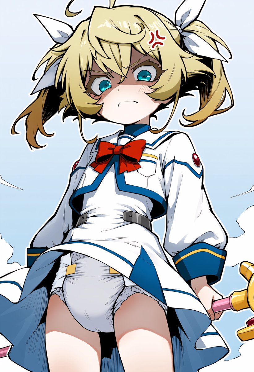 TanyaaMK3's tweet photo. Tanya doesn't look too happy about her new outfit...

#diaper #おむつ #ABDL #AIArt https://t.co/4JFxR3OGop