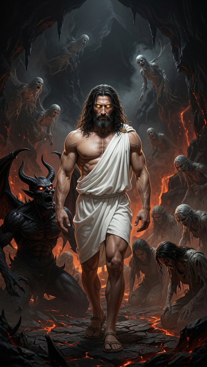 20003234554a's tweet photo. @arubatakaruba @JuanasFabricias Jesus gave His life as a Sin Offering to the Trinity

Satan took the bait thinking He defeated

When Jesus entered Hades, He Released His Divine Light like Cosmic Destruction in Hell

He Destroyed Darkness, Freed the souls &amp; Conquered Death https://t.co/2t0NSlmyYL