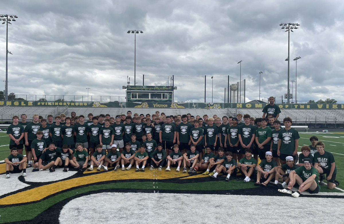 CoachDaveBishop's tweet photo. Great two days of @FBvikingstrong Team Camp. These young men put in work over 4 practice sessions. We got in many reps with a lot of teaching & instruction. 100+ strong in the program for 2026. 

Thank you to Mrs. Kurtz and all of the parents for the delicious food at the post camp cookout. Truly appreciate the family culture of this school & community. 

Team Camp 2026 was a major success and culminated a great off-season. Iron Viking testing next week …prior to official practices starting on August 3rd. 

#2026seasonloading #reloadvsrebuild #vikingstrong