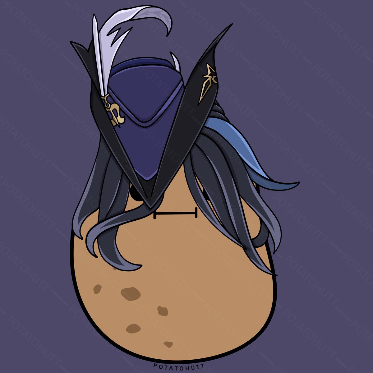 potatohutt's tweet photo. Derpy Potato #104 | Clorinde , Genshin Impact https://t.co/brR7bkNKPw