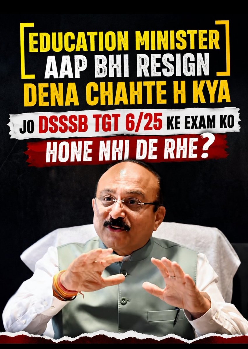 Mehak1965384's tweet photo. @ashishsood_bjp @dpradhanbjp We deserve accountability, not endless uncertainty. #ReleaseTGT625Schedule #DSSSB
@ashishsood_bjp @dsssbofficial @gupta_rekha @LokNiwasDelhi @LtGovDelhi @Dir_Education @CJP_for_India
@abhinaymaths. https://t.co/VqPgtXli5r