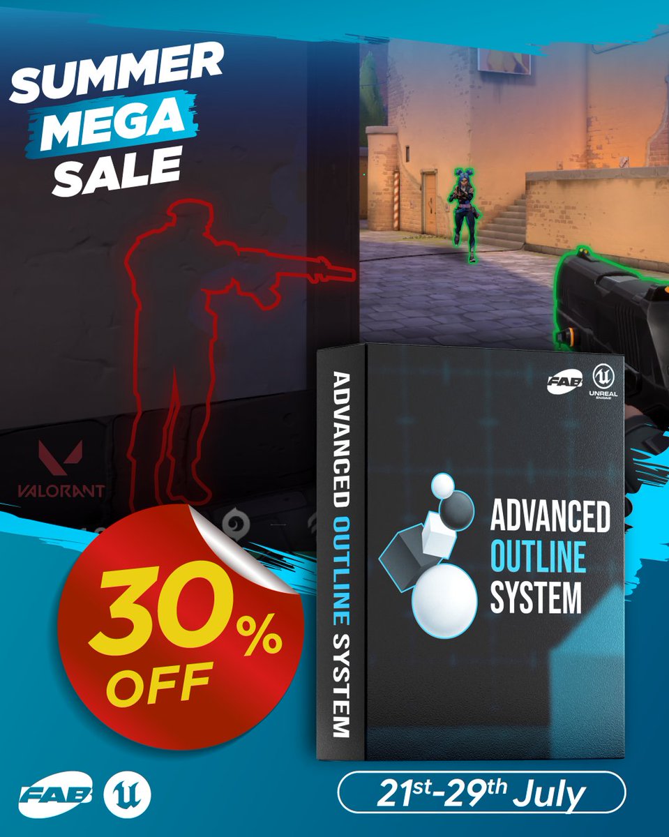 300Mind's tweet photo. Valorant's wall outlines. Apex's enemy highlights. The visual feedback that tells players exactly what they're looking at
30% off right now as part of the Fab Summer Mega Sale. Sale ends 29th July

🔗 https://t.co/8ZxGu13C8P

@fab https://t.co/ASAxLTIqD7
