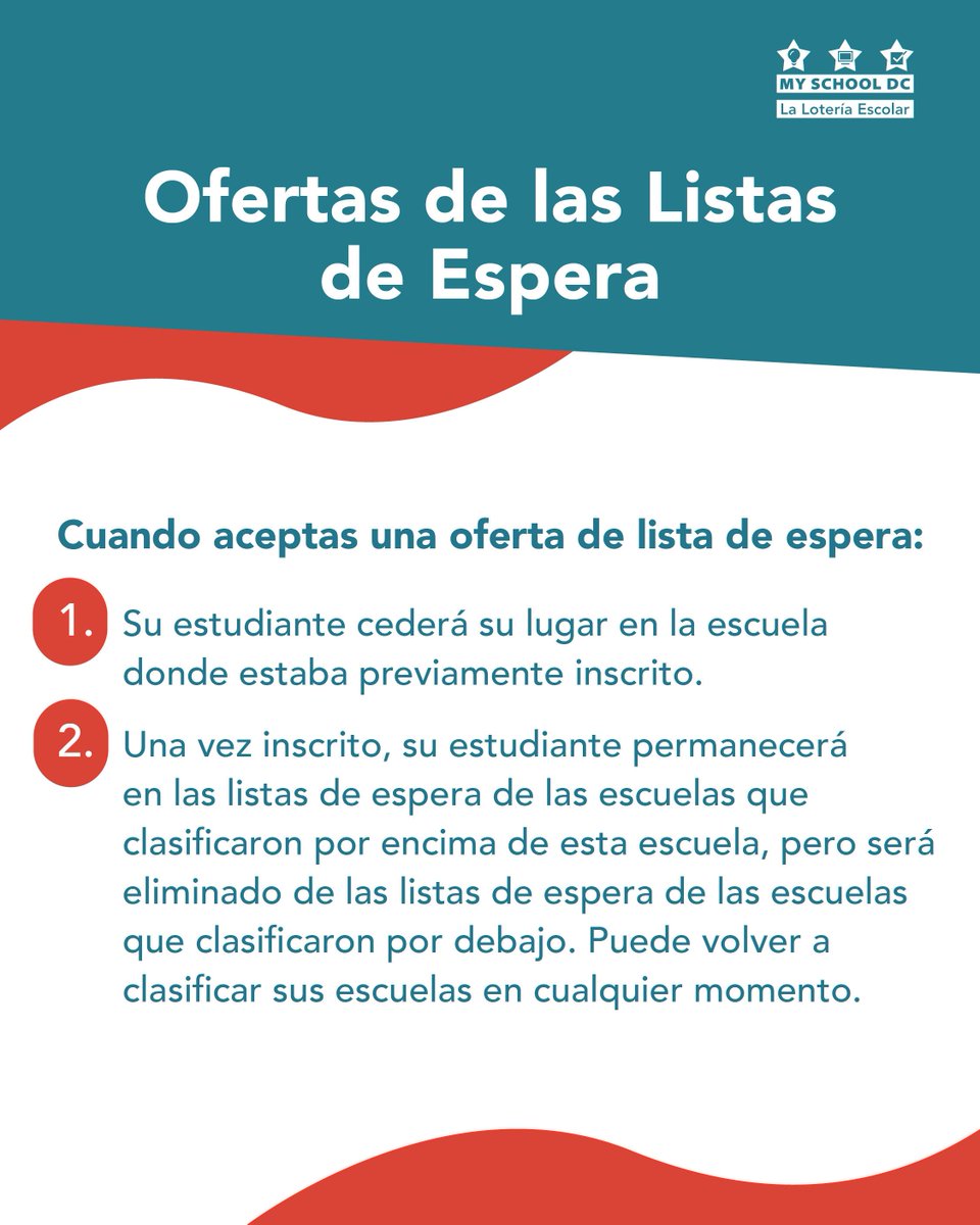 MySchoolDC's tweet photo. ¿Todavía está buscando una escuela para el año escolar 2026–27?

Consulte nuestra página de escuelas con listas de espera breves para encontrar escuelas con menos de 10 estudiantes en lista de espera: https://t.co/xi96AEzdt1 

Comience su búsqueda hoy mismo. https://t.co/A2136c34X8