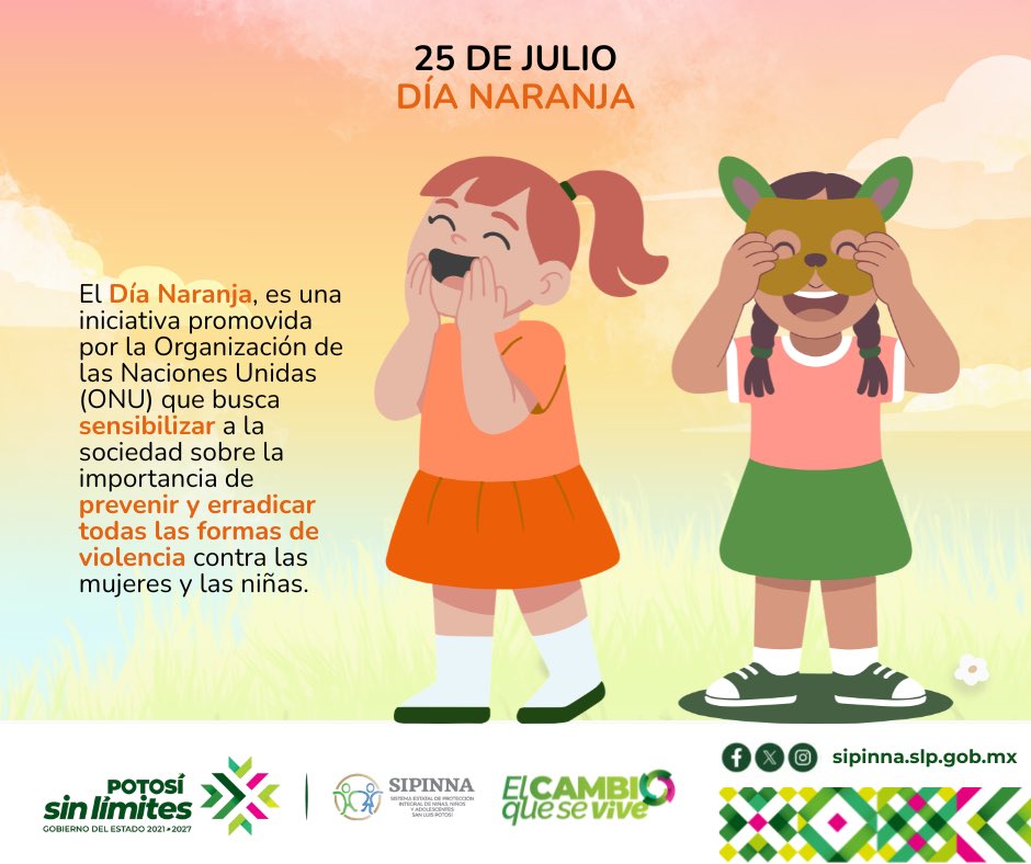 SipinnaSlp's tweet photo. La Secretaría Ejecutiva del #SIPINNASLP conmemora el Día Naranja 🧡 una fecha que nos invita a reafirmar el compromiso de todas y todos para prevenir y erradicar todas las formas de violencia contra las mujeres, las adolescentes y las niñas.

#DerechosdeNNA
#PotosíSinLímites https://t.co/lnpSqacr94