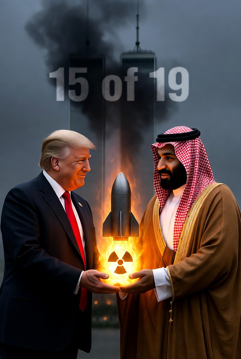 maddenifico's tweet photo. Imagine the sheer, historic insanity of an American president handing nuclear capabilities to the very kingdom that produced 15 of the 19 September 11 hijackers and the mastermind himself, Osama bin Laden.  

That is the surreal reality we are watching unfold. Mohammed bin Salman — the bone-saw butcher of Jamal Khashoggi — has clearly sized up the current occupant of the White House and concluded, correctly, that for the first time in modern history Saudi Arabia is dealing with an American leader whose personal enrichment outweighs every strategic, moral, and national-security consideration.

The result has been a pure bonanza for Riyadh: access, protection, technology, and leverage that no previous president would have dreamed of granting.  

What used to be a carefully managed, eyes-wide-open relationship with a problematic ally has been reduced to a transactional free-for-all in which American blood, American graves, and American principles are just more chips on the table.