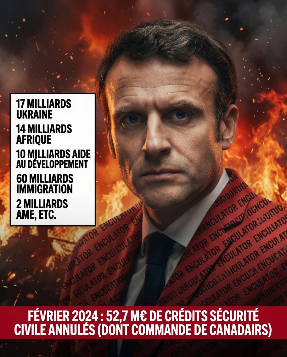 dragonduclos's tweet photo. Macron distribue généreusement l'argent des contribuables au monde entier... 

Mais dépouille la France de sa sécurité civile avec un budget exsangue qui enlève aux pompiers les plus élémentaires moyens de lutte contre le feu. 
 
C'est un désastre tragique et insupportable ! https://t.co/is7AdsKkn7