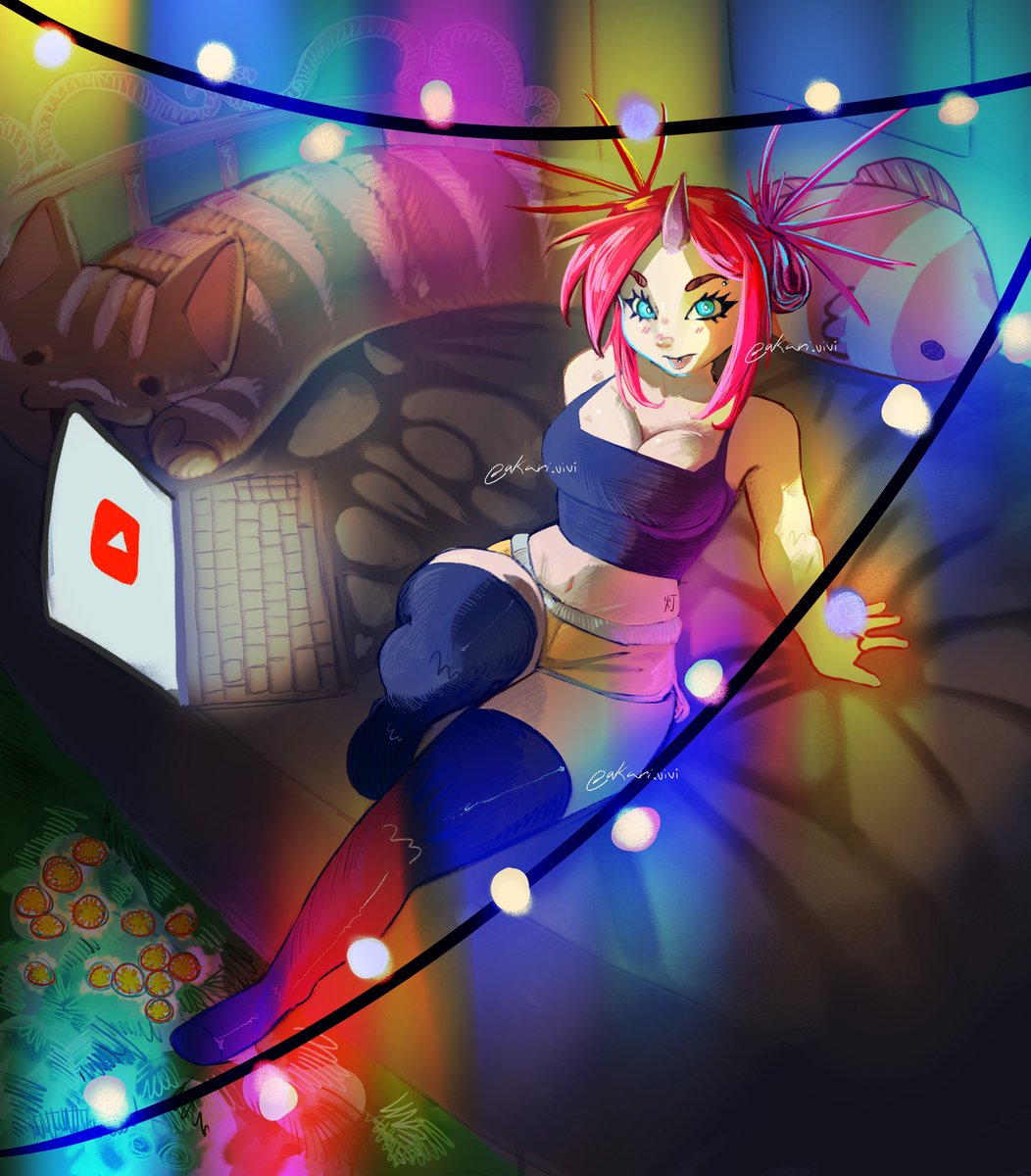 lowkey_fosforus's tweet photo. Akari chilling in her bedroom
#characterdesign #digitalart #digitaldrawing #ocart #oc #artistontwitter #artist https://t.co/dttX0EQTFu