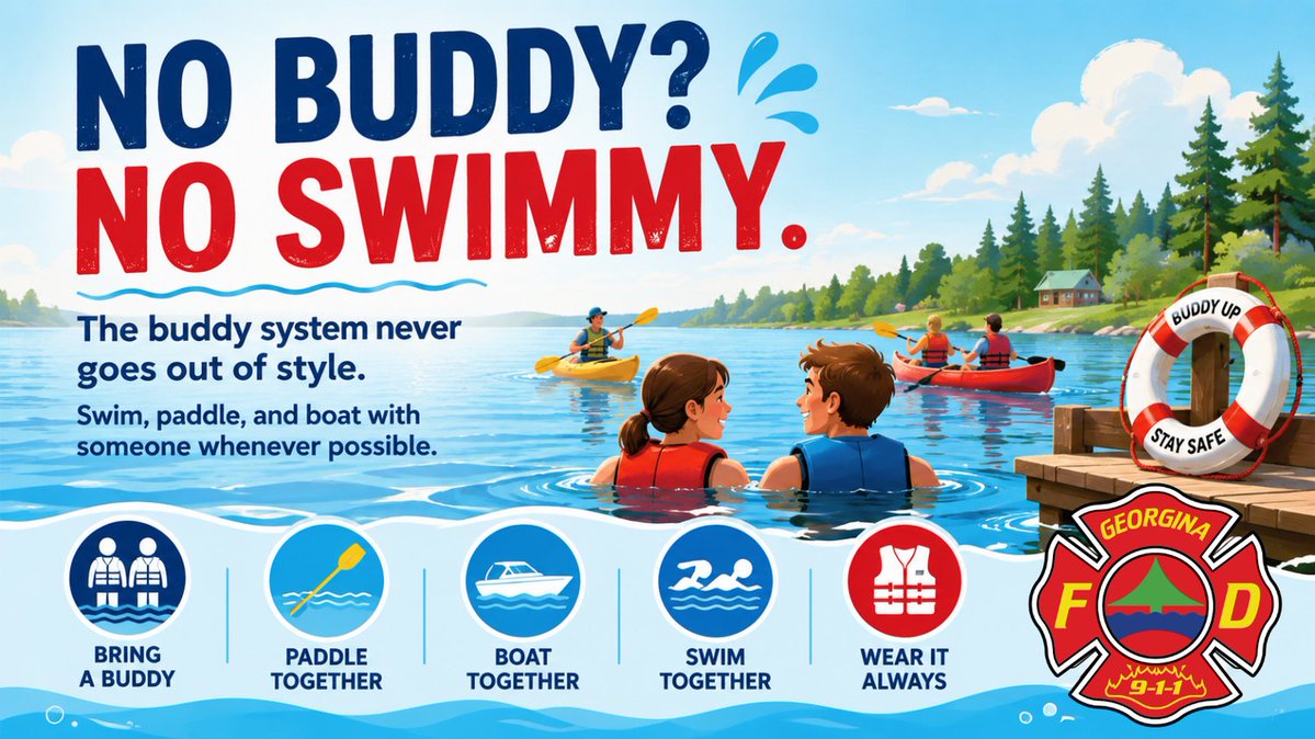 georginafire's tweet photo. NO BUDDY? NO SWIMMY. The buddy system never goes out of style. Swim, paddle, and boat with someone whenever possible.  For more info, visit https://t.co/huPrGPJb8z #WaterSafety https://t.co/rXxoUjlHMk