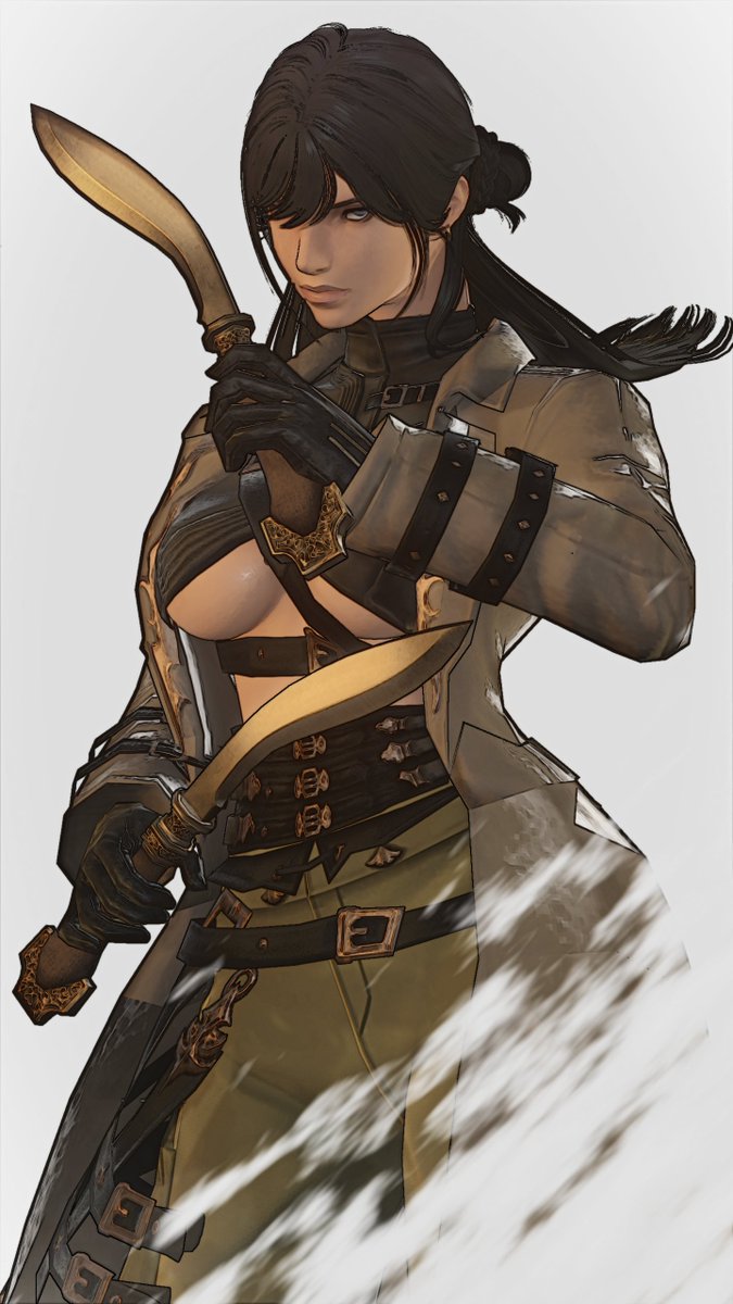 coeurlxiv's tweet photo. I think it's finally time to pick up my little RP gpose project of Coeurl and Rugi's storyline 😚 I was working on a shader for bozjan field notes and never called it done https://t.co/9SOzMajIKa