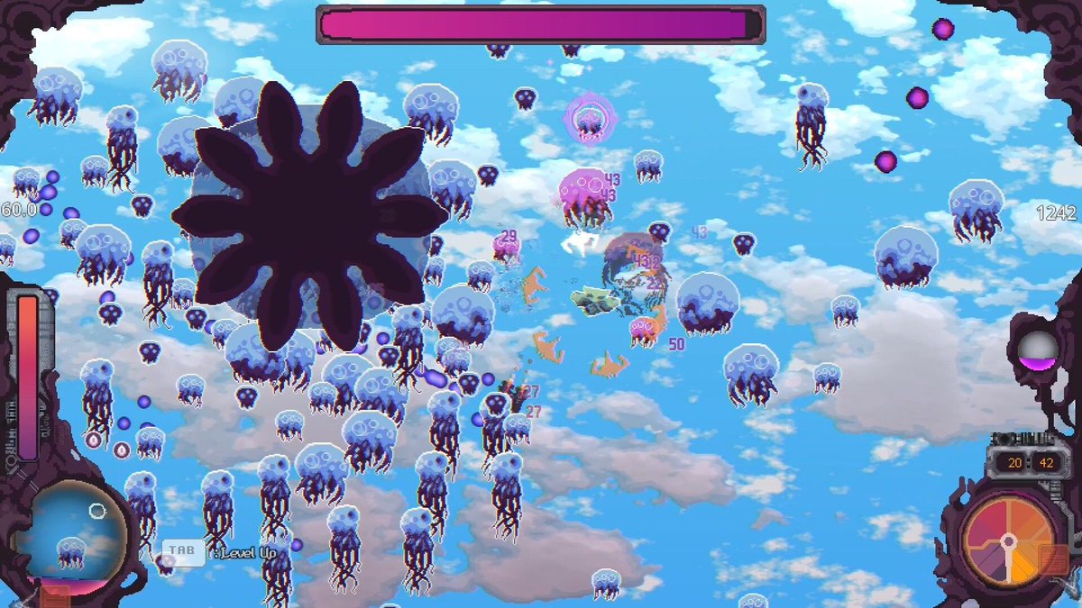 AstrariumDigit's tweet photo. There's real #danger beneath the #clouds... ☁️ 

Make sure your #airship is properly outfitted with all the #weapons you'll need! 🏹

#Wishlist Cloudbreaker on #Steam, and go play the #demo now!

#screenshotsaturday #indie #game #2d #pixelart #roguelite #roguelike #upgrades https://t.co/na8U29sedA