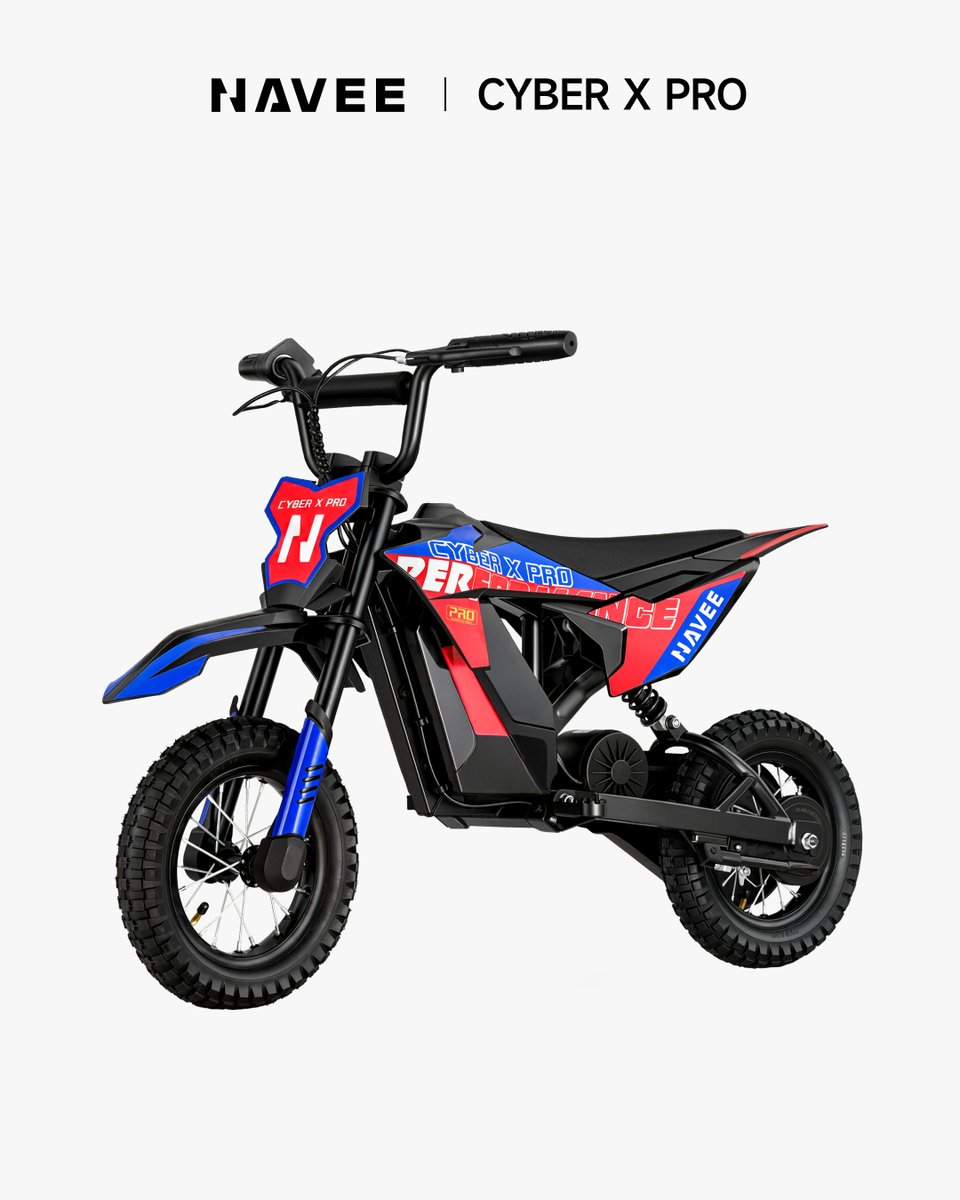 navee_tech's tweet photo. Cyber X Pro: Advanced control, robust build. Empowering every ride with safety and exhilarating performance.
#NAVEE #CyberXPro #KidsDirtBike #RideWithConfidence https://t.co/ruNRqh4AEg